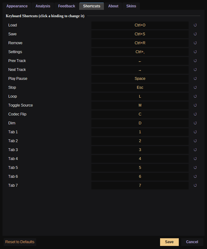 Settings: Shortcuts